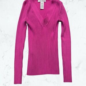 Chaus Women's Fuchsia V-Neck Sweater